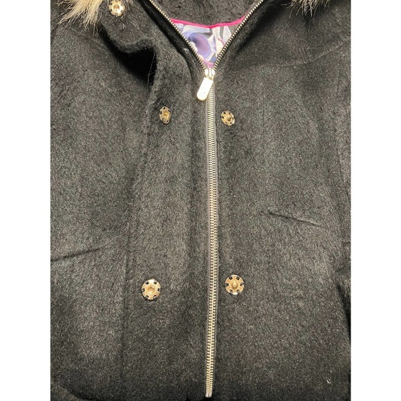 Eliza J - Belted Brushed Wool Blend with Faux Fur Trim - Size 10 - Picture 7 of 8